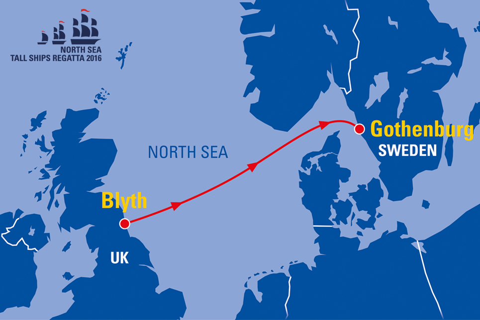 The North Sea Tall Ships Regatta 2016 route map