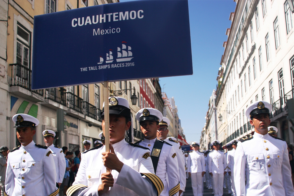 The crew of Cuauhtemoc in Lisbon