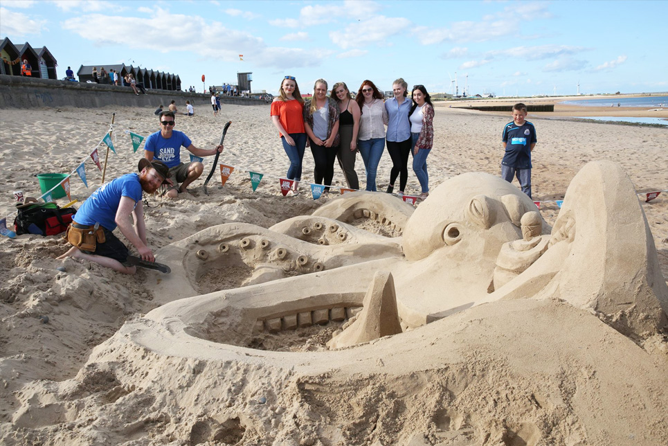 Beautiful sand sculptures in Blyth.