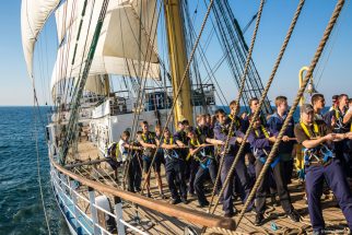 Race 1 of the SCF Black Sea Tall Ships Regatta 2016. Image by Valery Vasilevsky